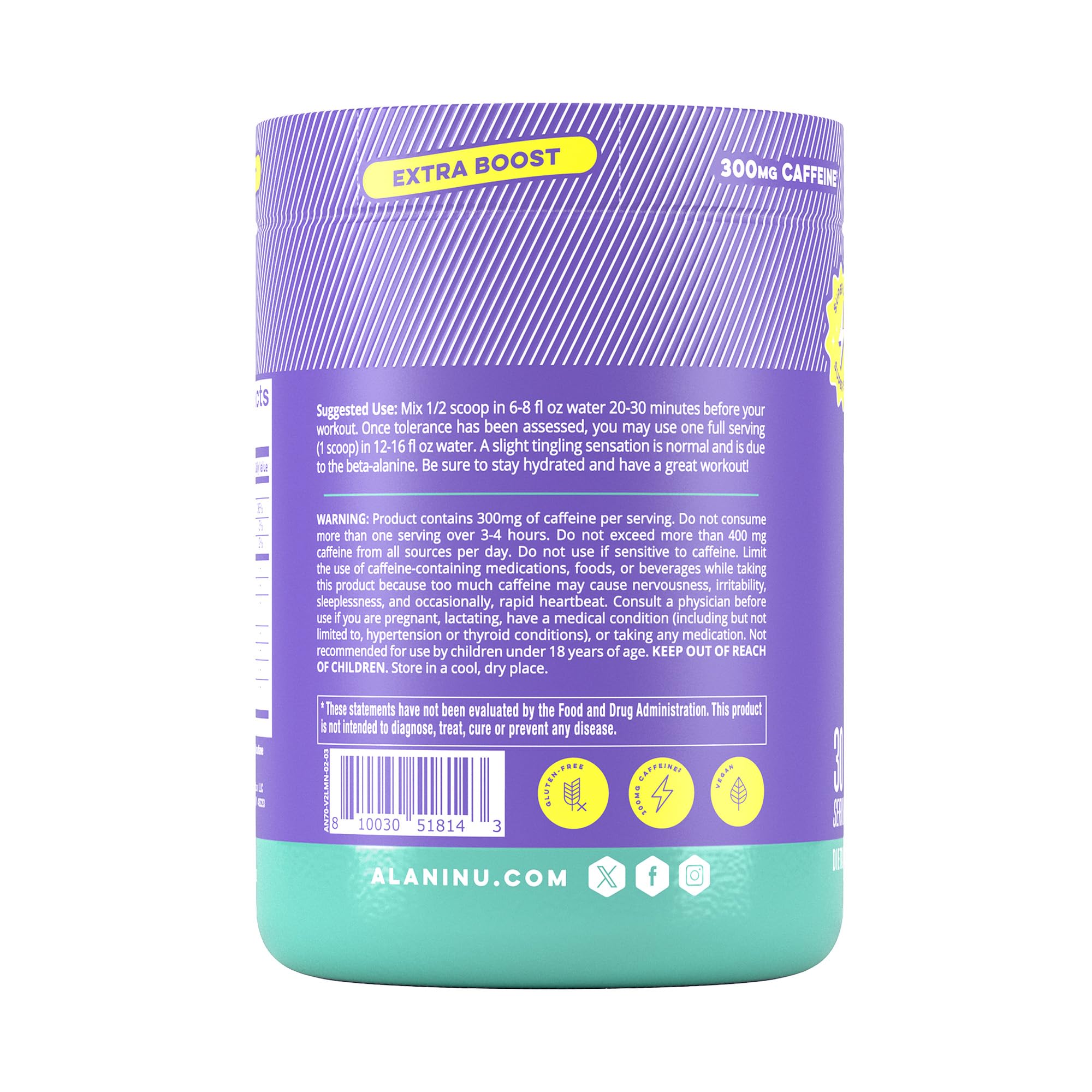 Amazon.com : Alani Nu Pre Workout+ Powder Frozen Lemonade, Extra